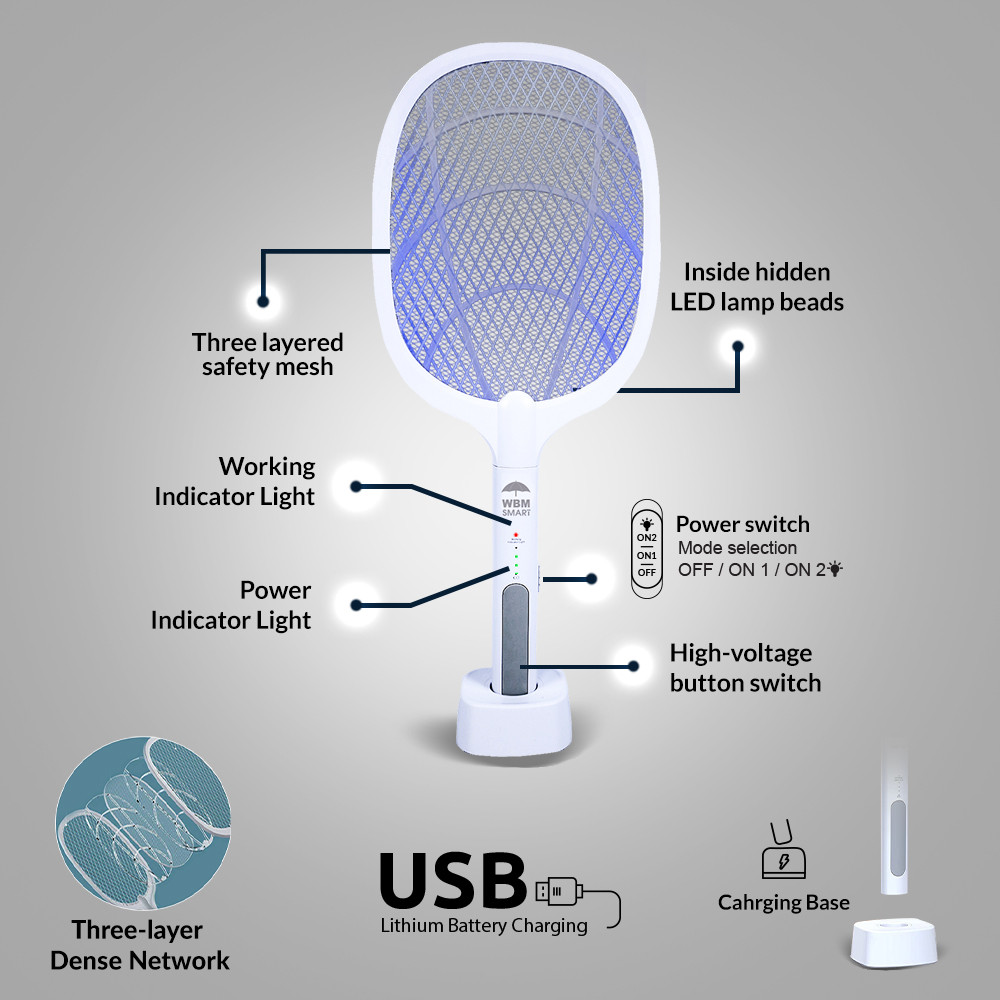 USB Rechargeable and Battery Powered Mosquito Killer