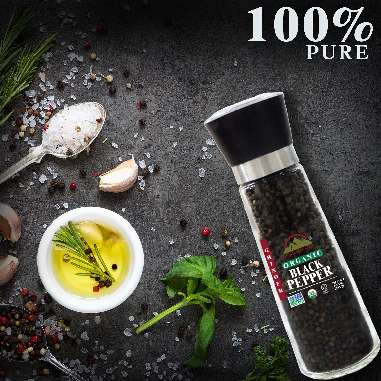 Himalayan Chef Himalayan Pink Salt & Black Pepper, Refillable