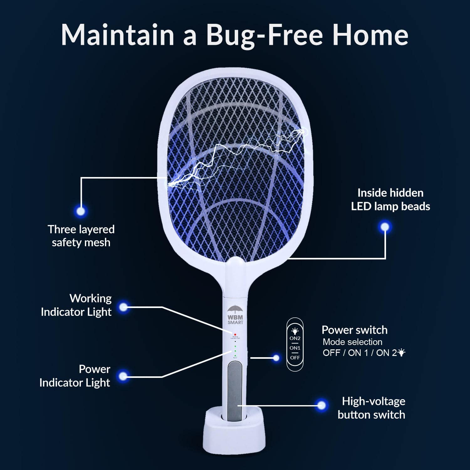USB Rechargeable and Battery Powered Mosquito Killer