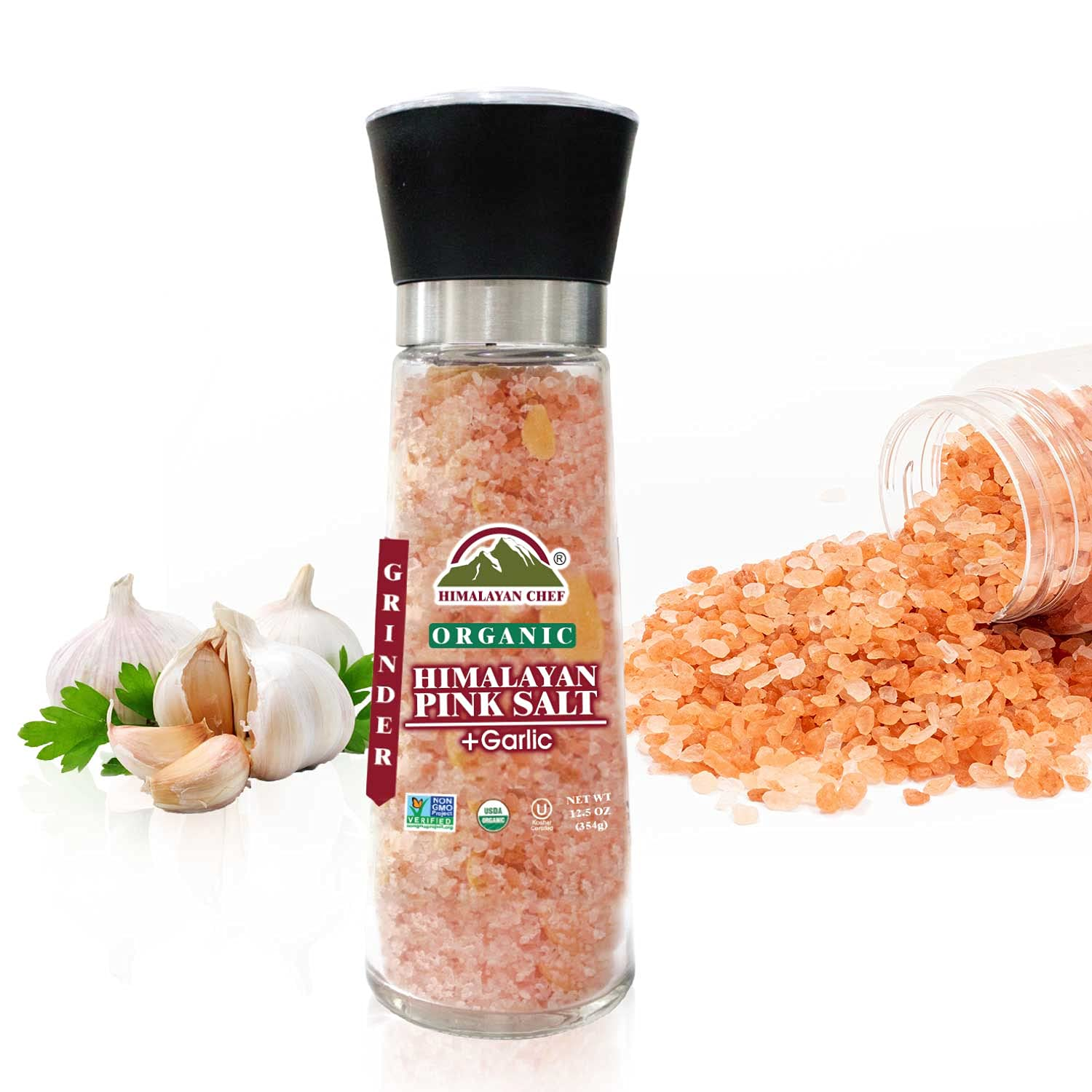 Himalayan Chef Himalayan Pink Salt & Black Pepper, Refillable