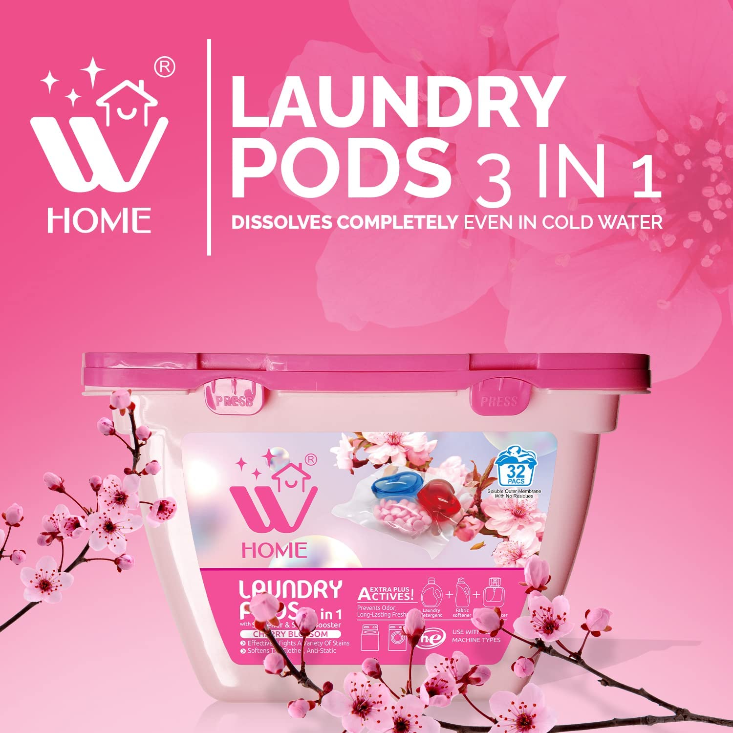 Dash 3-in-1 laundry pods - Lotus and lily - Good for 29 washes (29 laundry  pods)
