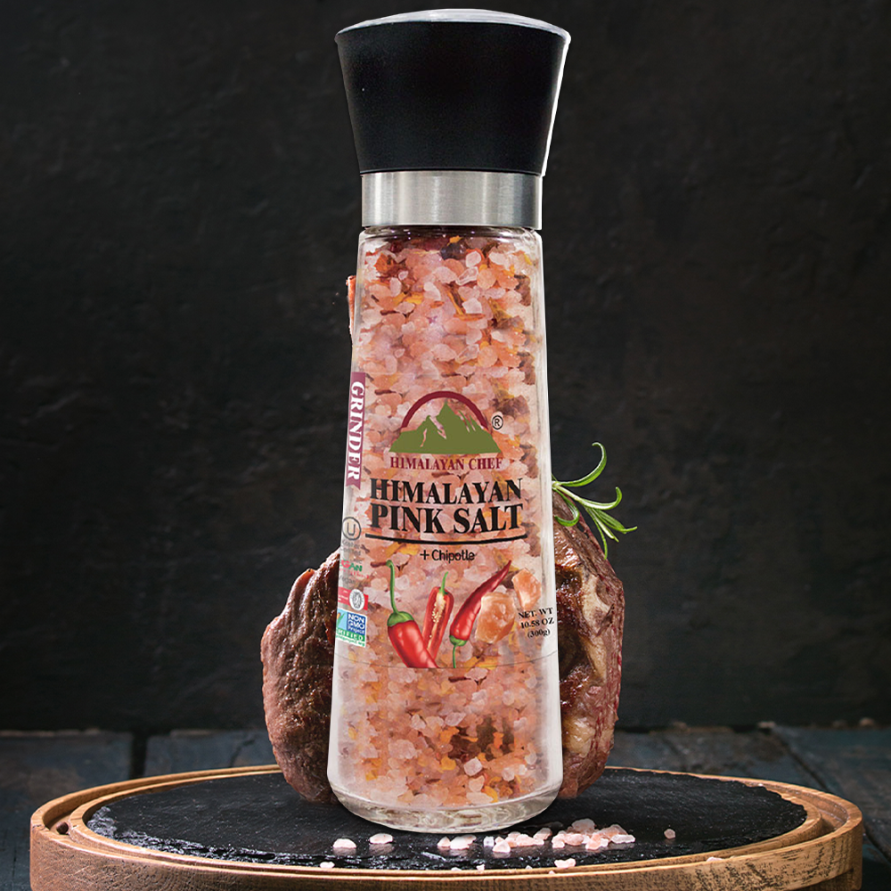 Himalayan Chef Rainbow Pepper Corn Salt Grinder, 11.5 oz, Pink